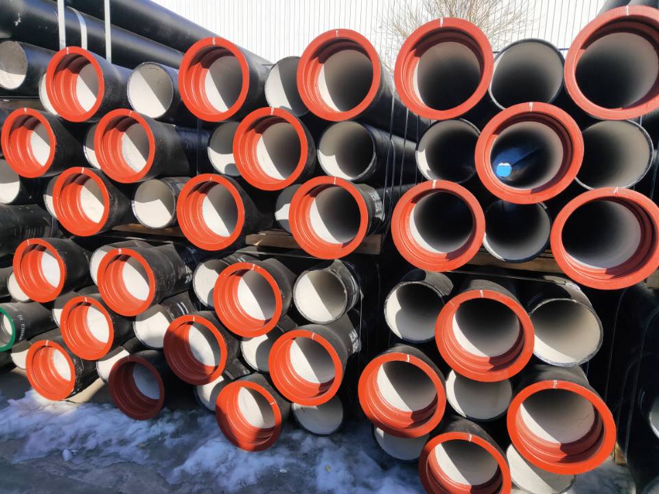 Ductile iron pipes  ( Socket and Spigot Type, Class K9, K8, K12, C40,C30& C25 in 6 Meters or 5.7Meter or 5.5 Meter, Bitumen+ Zinc outside painting and Cement lining inside or FBE inside and outside)