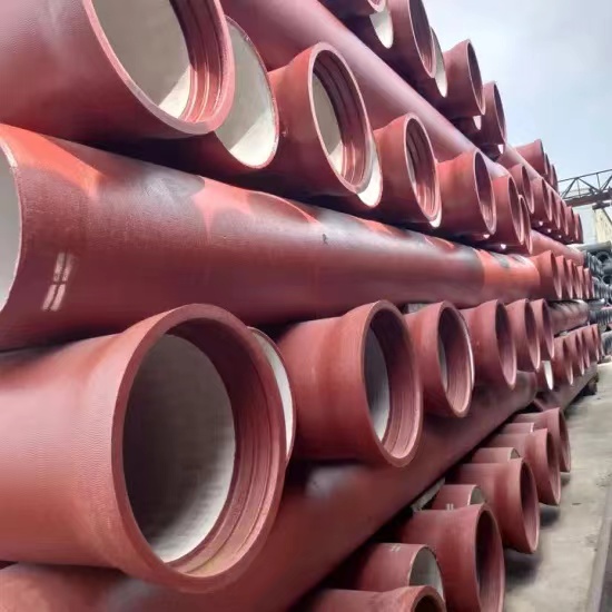Ductile iron pipes for sewage water(, Class K9, K8, K12, C40,C30& C25 in 6 Meters or 5.7Meter or 5.5 Meter, Bitumen+ Zinc outside painting and high-alumina cement lining inside)